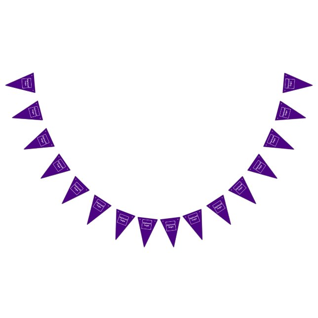 Business Logo on Purple Triangle Bunting Banner (All)