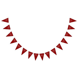Business Logo on Red Triangle Bunting Banner