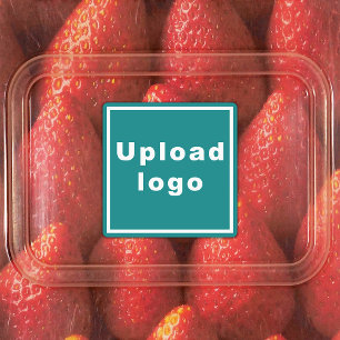 Business Logo on Teal Green Square Adhesive Label