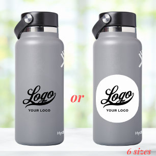 Business Logo on Transparent Vinyl Circle Bottle S