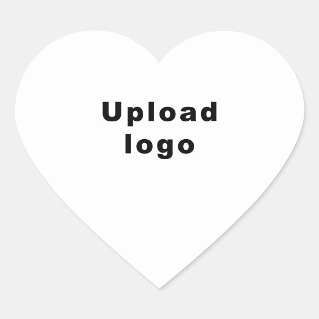 Business Logo on White Heart Shape Sticker (Front)