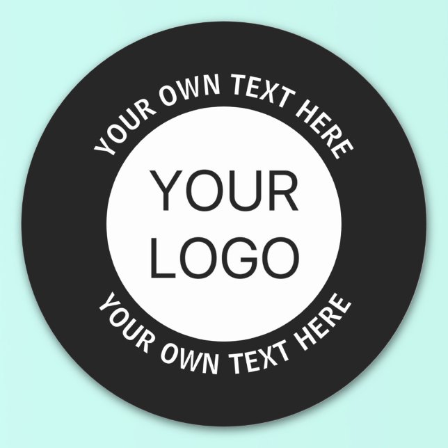 Business Logo or Any Image & Editable Text Classic Round Sticker (Creator Uploaded)