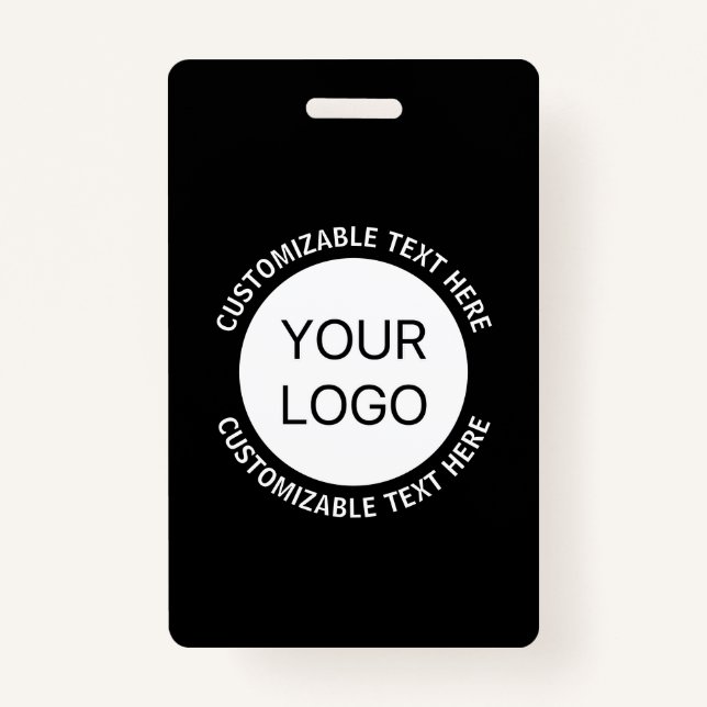 Business Logo or Any Image & Editable Text ID Badge (Front)