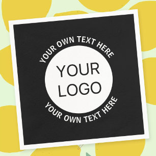 Business Logo or Any Image & Editable Text Napkin