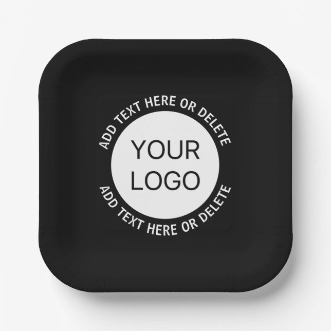 Business Logo or Any Image & Editable Text Paper Plate (Front)