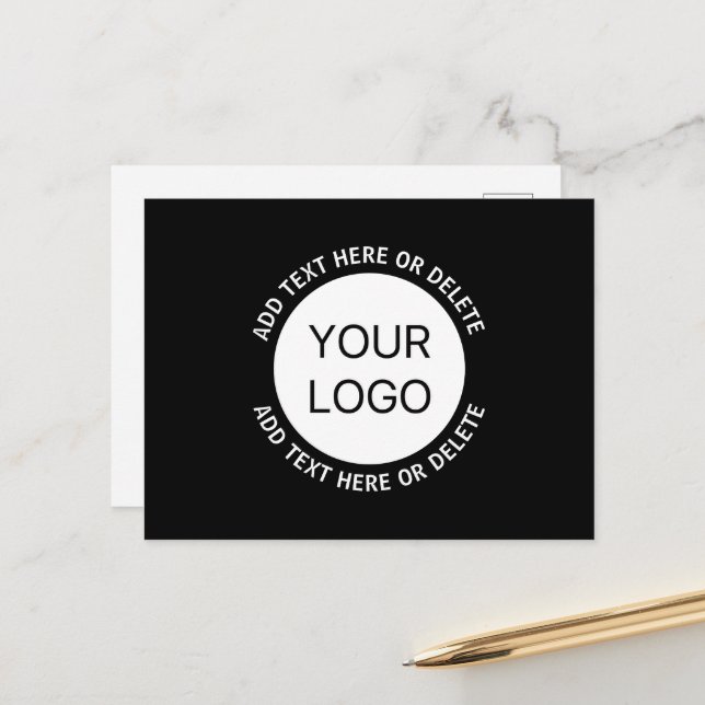 Business Logo or Any Image & Editable Text Postcard (Front/Back In Situ)