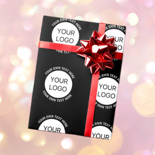 Business Logo or Any Image & Editable Text Wrapping Paper