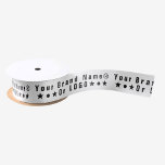 Business logo or black text Company custom white<br><div class="desc">Customisable Satin or Grosgrain Business Ribbon. Add your logo OR your brand name or other text/characters. - Some unicode characters you can copy/paste to the text box if you want to: ● (Black circle), ★ (Star), ✱ ❃ (Asterisks), ❅ ❆ (Snowflakes), ❈ (Sparkle), ♥ (Heart), ♛ (Chess queen), ☼ (Sun...</div>