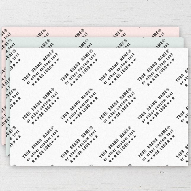 Business logo or black text Company custom white Tissue Paper (Creator Uploaded)