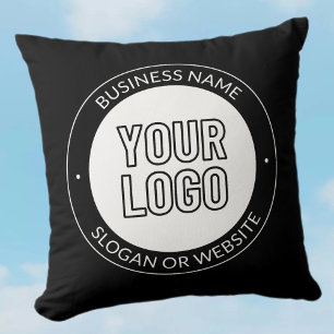 Business Logo or Design & Editable Text Template Cushion