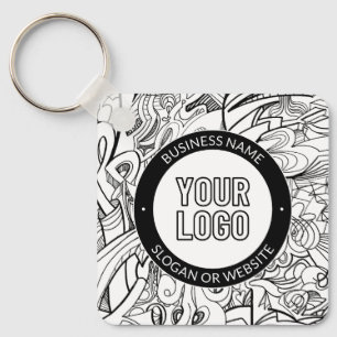 Business Logo or Design & Editable Text Template Key Ring