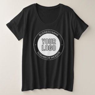 Business Logo or Design & Editable Text Template Plus Size T-Shirt