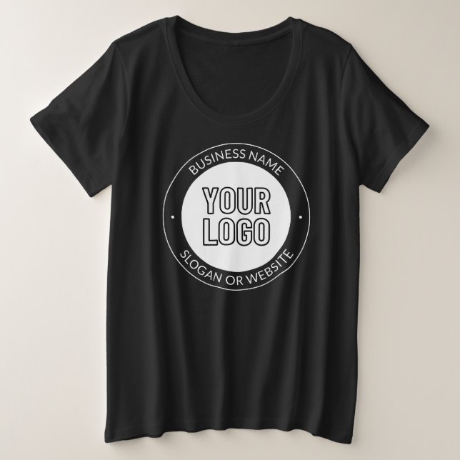 Business Logo or Design & Editable Text Template Plus Size T-Shirt (Design Front)