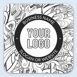 Business Logo or Design & Editable Text Template Square Sticker