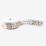 Business logo or gold text Company brand Christma<br><div class="desc">Customisable Satin or Grosgrain Business Ribbon. Add your logo OR your brand name or other text/characters. - Some unicode characters you can copy/paste to the text box if you want to: ● (Black circle), ★ (Star), ✱ ❃ (Asterisks), ❅ ❆ (Snowflakes), ❈ (Sparkle), ♥ (Heart), ♛ (Chess queen), ☼ (Sun...</div>