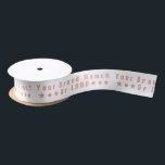 Business logo or pink text Company brand minimal Satin Ribbon<br><div class="desc">Customisable Satin or Grosgrain Business Ribbon. Add your logo OR your brand name or other text/characters. - Some unicode characters you can copy/paste to the text box if you want to: ● (Black circle), ★ (Star), ✱ ❃ (Asterisks), ❅ ❆ (Snowflakes), ❈ (Sparkle), ♥ (Heart), ♛ (Chess queen), ☼ (Sun...</div>