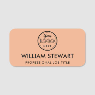 Business Logo Orange Employee Staff Name Name Tag