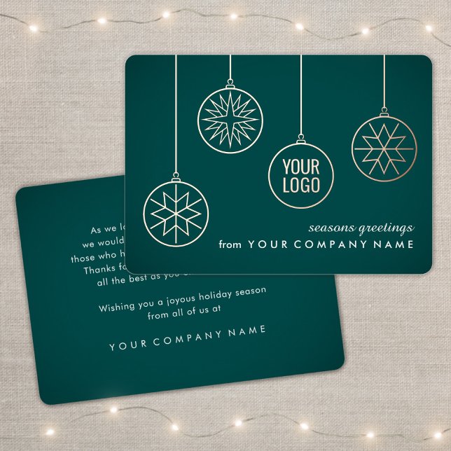 Business Logo Ornaments Teal Green Christmas (Creator Uploaded)