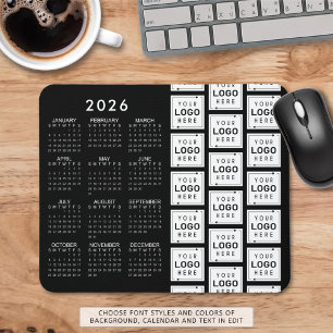 Business Logo Pattern 2026 Calendar Custom Colours Mouse Pad