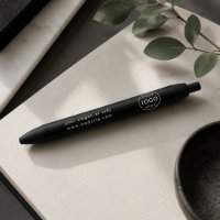 Business Logo Pen | Custom Black Promo Office Gift