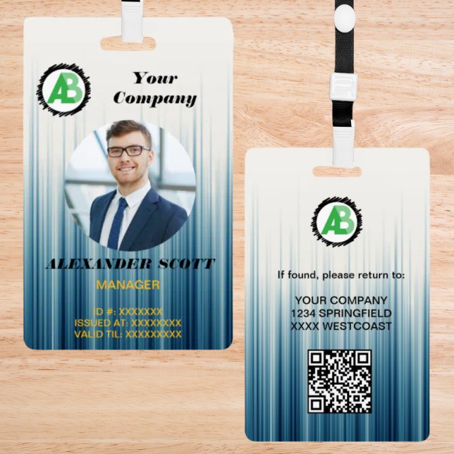  Business  Logo Personnel staff employee  qr Code ID Badge (Creator Uploaded)