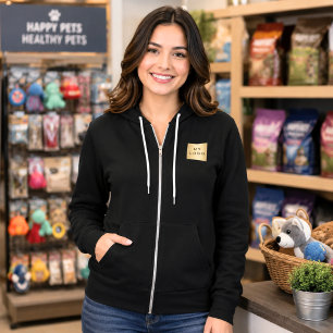 Business logo pet dog walker professionals women hoodie