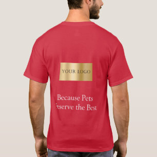 Business Logo Pet Dog Walker Staff Workwear Red T-Shirt