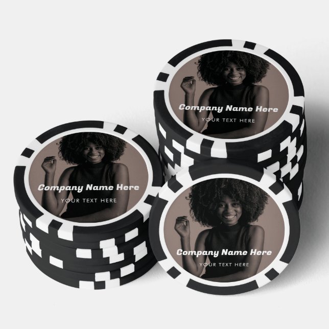 Business Logo Photo Company Promotional Corporate Poker Chips (Stack)