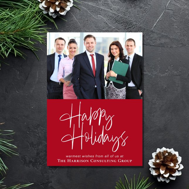 Business Logo Photo Corporate Christmas Holiday Card (Spread the joy of the season and strengthen business relationships with our elegant holiday card)