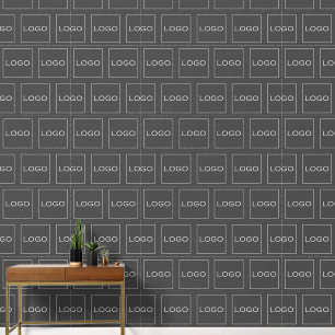 Business Logo Photo, Dark Grey Horizontal Pattern Wallpaper