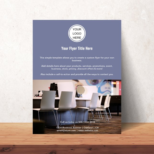 Business Logo & Photo Marketing Promotional Blue  Flyer (Creator Uploaded)