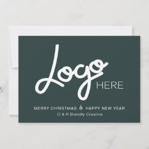 Business Logo/Photo Modern Christmas Holiday Card