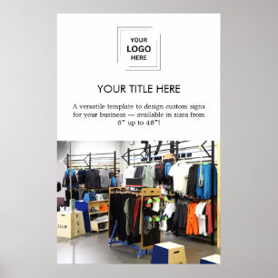 Business Logo   Photo Modern Minimalist White  Poster