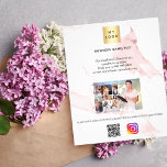 Business logo photo qr code instagram pink marble<br><div class="desc">Personalize and add your business logo,  name,  your text,  photo,  your own QR code to your instagram account. Blush pink marble as background.</div>