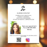 Business logo photo qr code instagram white flyer<br><div class="desc">Personalise and add your business logo,  name,  address,  your text,  photo,  your own QR code to your instagram account. White background,  black text.</div>