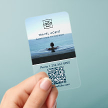 Business Logo Photo QR Code Modern Blue