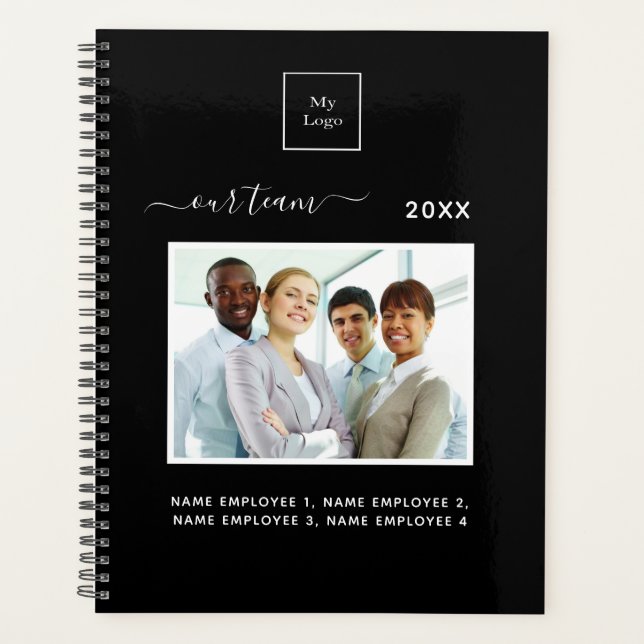 Business logo photo team black white planner (Front)