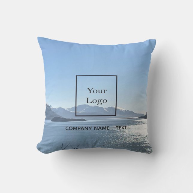 Business logo photo travel tourism cushion (Front)