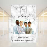 Business logo photo welcome marble white