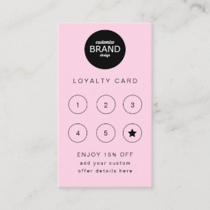 Business Logo Pink Blush Professional Loyalty Card
