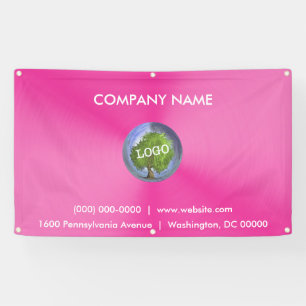 Business Logo Pink Outdoor Banner