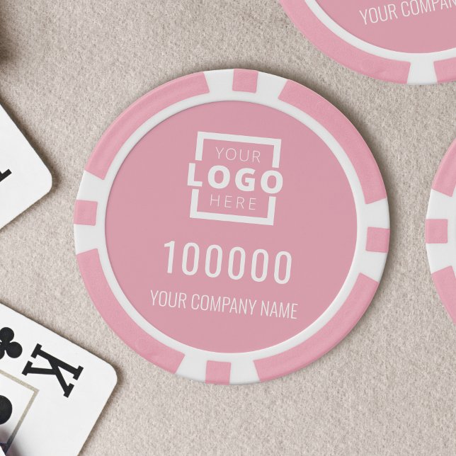 Business Logo Pink Poker Chips (Creator Uploaded)
