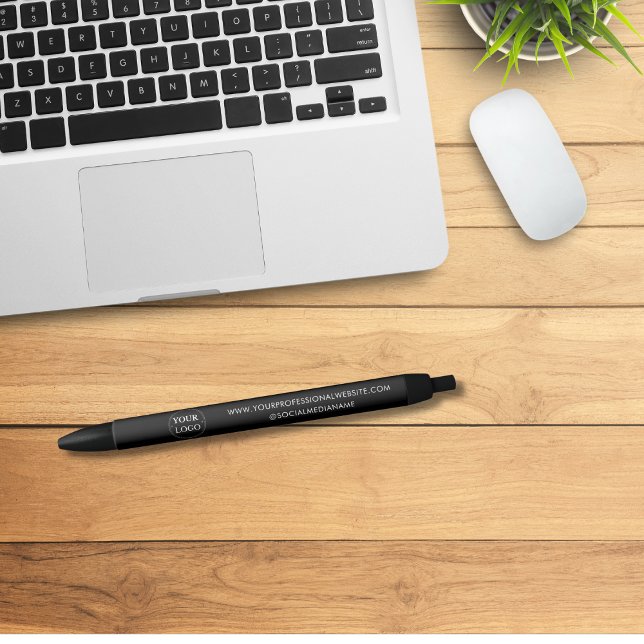 Business Logo Professional Branded Black Ink Pen (Creator Uploaded)