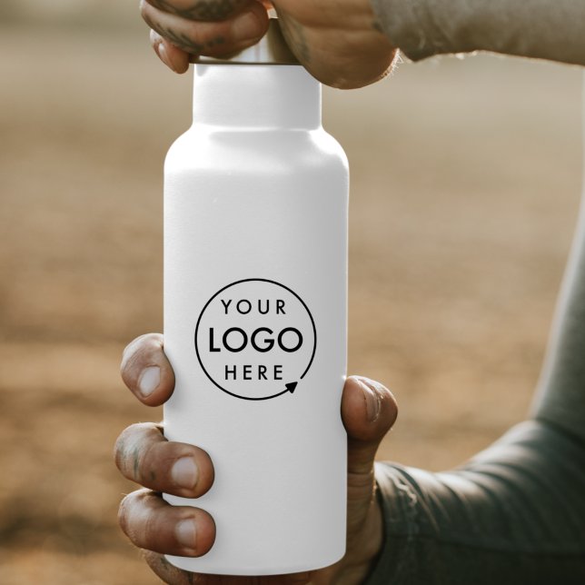 Business Logo | Professional Branded Water Bottle (Company branded vinyl stickers for business promotion & brand marketing.)