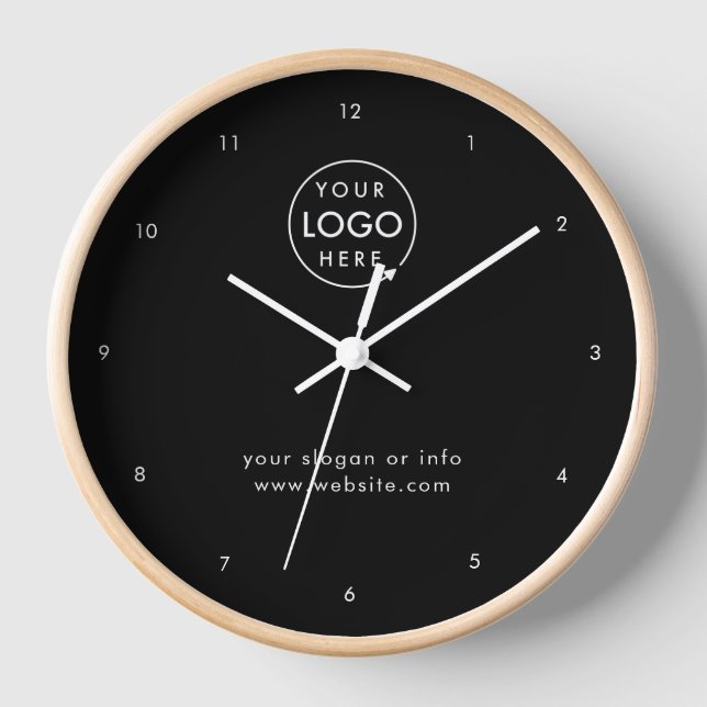 Business Logo Professional Corporate Modern Black Clock (Front)