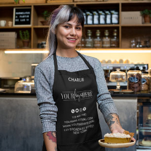 Business Logo Professional Minimalist Black Apron