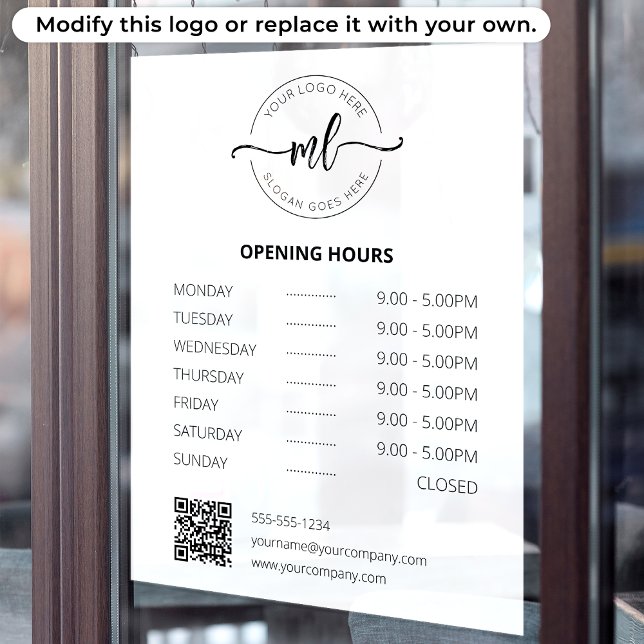 Business logo Professional Monogram Opening Hours (Creator Uploaded)