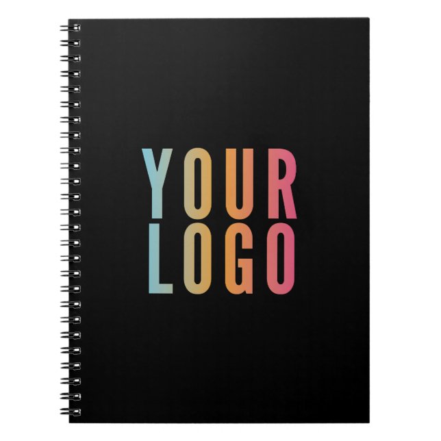 Business Logo Promotional Black Notebook (Front)