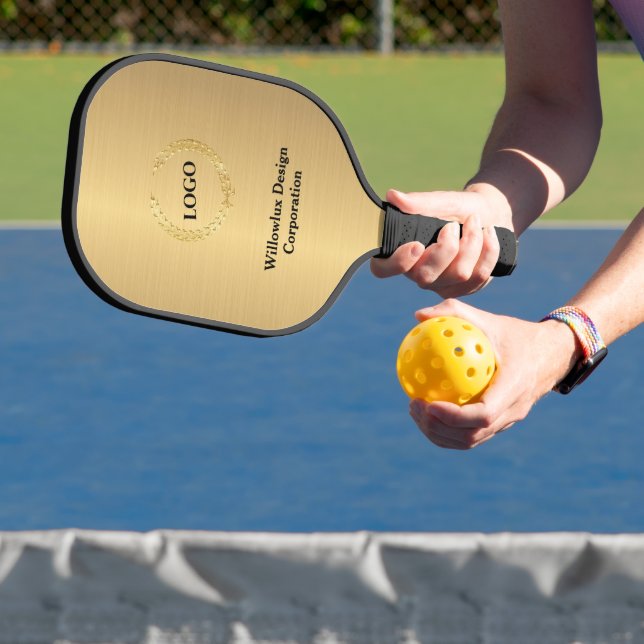 Business Logo Promotional Company Gold  Pickleball Paddle (Insitu)