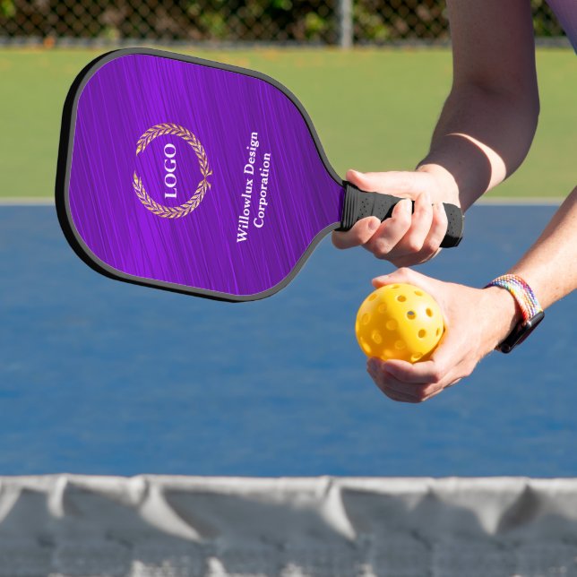 Business Logo Promotional Company Purple Pickleball Paddle (Insitu)